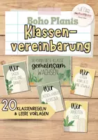 Vorschau - Poster - Boho Plants: Klassenregeln | Klassenvereinbarung - Deckblatt