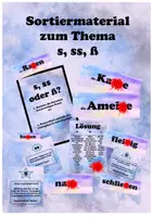 Vorschau - Stationenlernen - Sortiermaterial zum Thema s ss ß - Rechtschreibübung - Deckblatt