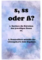 Vorschau - Stationenlernen - Sortiermaterial zum Thema s ss ß - Rechtschreibübung - Seite 1