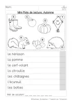 Aperçu - Feuilles d'exercices - Mini Piste de Lecture : Automne - Page 1