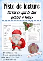 Aperçu - Feuilles d'exercices - Mini Piste de Lecture: Qu'est-ce qui te fait penser à Noël ? - Page de couverture