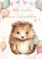 Vorschau - Mal- und Bastelvorlagen - Igelklasse Geburtstagskarte | Igel - Seite 1