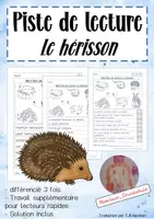 Aperçu - Feuilles d'exercices - Mini Piste de Lecture : Herisson - Page de couverture