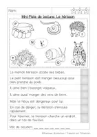 Aperçu - Feuilles d'exercices - Mini Piste de Lecture : Herisson - Page 3