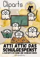 Vorschau - selbst erstellte Cliparts/Grafiken - Atti das Schulgespenst (Geist, Geister, Gespenst, Herbst) - Deckblatt