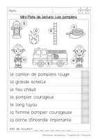 Aperçu - Feuilles d'exercices - Mini Piste de Lecture: Les pompiers - Page 2