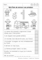 Aperçu - Feuilles d'exercices - Mini Piste de Lecture: Les pompiers - Page 3