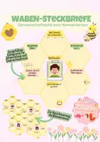 Vorschau - Arbeitsblätter - Waben-Steckbriefe für fleißige Bienchen: Gemeinschaftsbild - Deckblatt