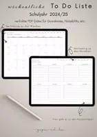 Vorschau - Lehrpläne/Lehrermaterial - Wöchentliche To Do Liste - Schuljahr 24/25 - Seite 1