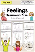 Vorschau - Arbeitsblätter - Feelings Gefühle Kreuzworträtsel crossword differenziert - Englisch - Deckblatt