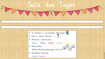 Vorschau - Präsentationen/Tafelbilder - Satz des Tages (Kl. 3) - Vorlage für die digitale Tafel - Seite 2