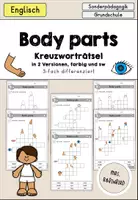 Vorschau - Arbeitsblätter - body parts Körperteile Kreuzworträtsel crossword - Englisch - Deckblatt