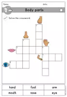 Vorschau - Arbeitsblätter - body parts Körperteile Kreuzworträtsel crossword - Englisch - Seite 2