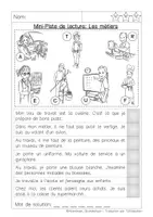 Aperçu - Feuilles d'exercices - Mini Piste de Lecture: Les metiers - Page 3