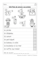 Aperçu - Feuilles d'exercices - Mini Piste de Lecture: Pirates - Page 2