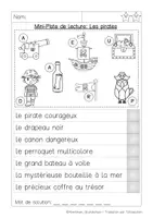 Aperçu - Feuilles d'exercices - Mini Piste de Lecture: Pirates - Page 3