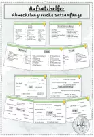 Vorschau - Arbeitsblätter - Abwechslungsreiche Satzanfänge für Geschichten (Aufsatzhelfer) - Deckblatt