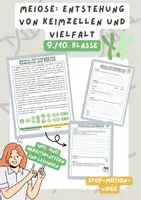 Vorschau - Arbeitsblätter - Meiose: Entstehung von Keimzellen und Vielfalt | Unterrichtsreihe "Genetik", Biologie, 9./10. Klasse - Deckblatt