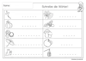 Vorschau - Arbeitsblätter - Herbst - Wörter finden und schreiben - Seite 3
