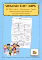 Vorschau - Test - Vorsingen Beurteilung - differenziertes Kriterienraster - Deckblatt