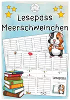 Vorschau - Arbeitsblätter - Lesepass Meerschweinchen | Klassentiere - Deckblatt