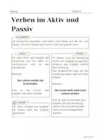 Vorschau - Unterrichtsreihen - Wortarten im Überblick Verben im Aktiv und Passiv - Seite 1