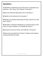 Aperçu - Feuilles d'exercices - Analyse d'un fait divers - Page 1