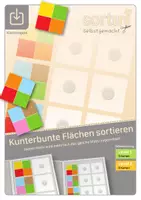 Vorschau - Stationenlernen - Klettmappen | Kunterbunte Flächen sortieren | Level 1 + 2 - Deckblatt