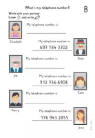 Vorschau - Arbeitsblätter - My telephone number - Hörtext und Partnerarbeit Englisch - Seite 1