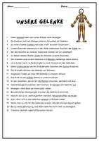 Vorschau - Arbeitsblätter - Text der Woche: Unsere Gelenke - Seite 1