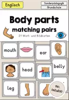 Vorschau - Spiele - body parts Körperteile matching pairs game - Englisch - Deckblatt
