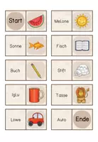 Vorschau - Stationenlernen - Lese-Domino für die 1. Klasse (auch mit Silbenschrift und Artikel) - Seite 1