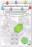 Vorschau - Arbeitsblätter - Werde Konzentrationsprofi in der 4./5. Klasse, m. Lösungen - Deckblatt