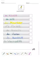 Vorschau - Arbeitsblätter - Stifte - Wortschatz - Gebärdensprache - Seite 3