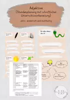 Vorschau - Stundenentwürfe - Adjektive (spielerische Einführung) mit schriftlicher UV - Deckblatt