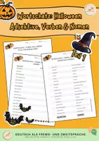 Vorschau - Arbeitsblätter - Halloween - Wortschatz - Nomen, Verben, Adjektive (Teil 1) - Deckblatt