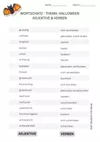 Vorschau - Arbeitsblätter - Halloween - Wortschatz - Nomen, Verben, Adjektive (Teil 1) - Seite 1