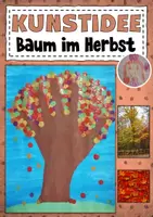 Vorschau - Mal- und Bastelvorlagen - Kunstidee Herbst Herbstbaum drucken - Deckblatt