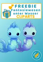 Vorschau - selbst erstellte Cliparts/Grafiken - Fantasiewesen unter Wasser Cliparts Freebie - Deckblatt