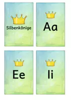 Vorschau - Bildkarten - Lesekarten Bilderrahmen Silbenkönige bunt - Deckblatt
