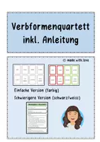 Vorschau - Spiele - Marktplatzquartett zu Verbformen - Deckblatt