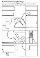 Vorschau - Mal- und Bastelvorlagen - Wassily Kandinsky: "Zeichen" - Kunstwerk puzzeln - Seite 1