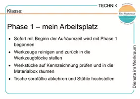 Vorschau - Arbeitsblätter - Technik - Dienste im Werkraum: Arbeitsblatt, Plakat, Aushang - Seite 3