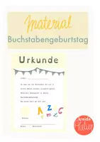 Vorschau - Anderer Materialtyp - Urkunde Buchstabengeburtstag - Deckblatt