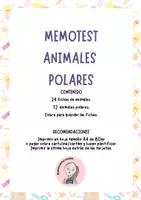 Vista previa - Juegos / Gamificación - JUEGO MEMOTEST DE ANIMALES POLARES - página 1