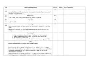 Vorschau - Stundenentwürfe - Schiller: Kabale und Liebe; Historischer Hintergrund - Deckblatt