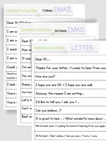 Vorschau - Merkblätter - Sentence Starters für Emails, Letters, Essays, ... - Deckblatt
