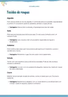 Vista previa - Unidades / Secuencias / Situaciones de Aprendizaje - Tecidos de roupa (vocabulário + exercícios + cartas) - página 2