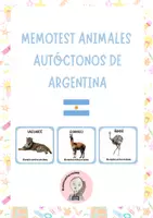 Vista previa - Juegos / Gamificación - MEMOTEST ANIMALES AUTÓCTONOS DE ARGENTINA - Portada