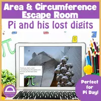 förhandsvisning - Pi-dagen Cirkelområde och omkrets | Digital Escape Room 🇬🇧 - försättsblad